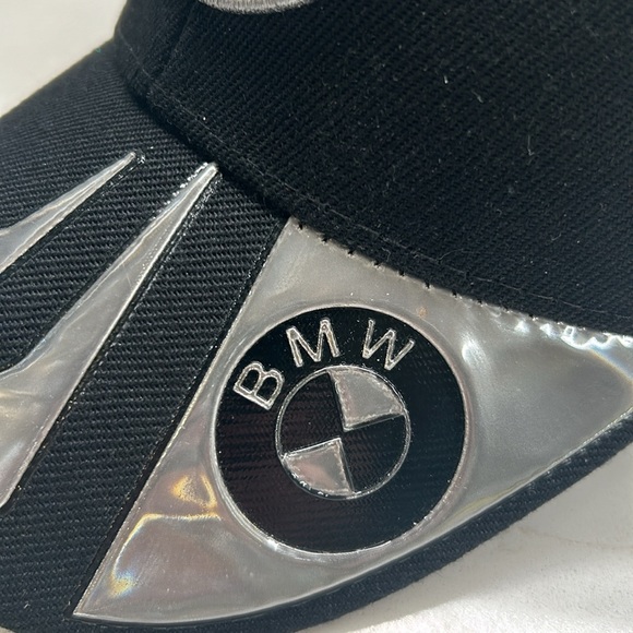 BMW Black Baseball Style Hat With Stitched Logo Adjustable OS Velcro Closure - Picture 12 of 12